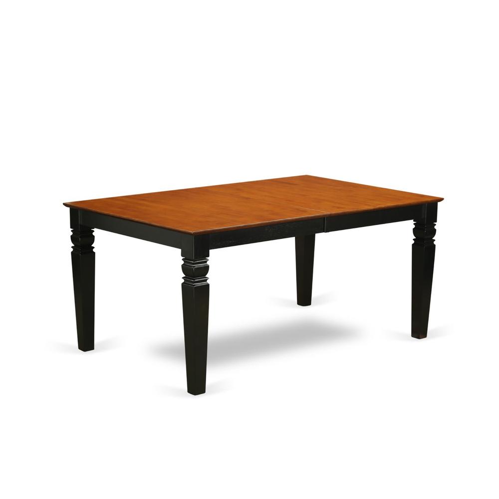 East West Furniture LGNO5-BCH-W 5Pc Rectangular 66/84" Dining Room Table With 18 In Leaf And Four Wood Seat Chairs