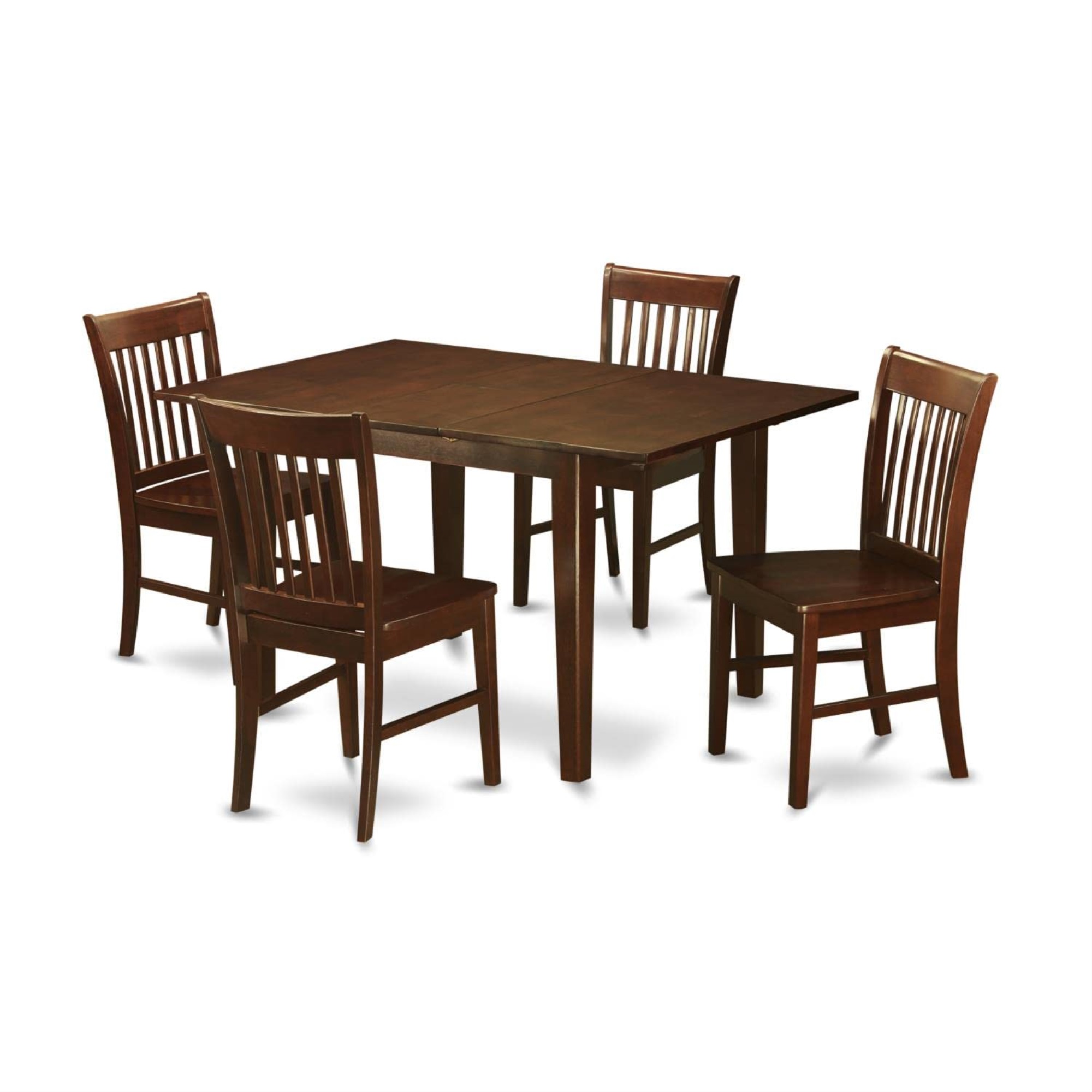 East West Furniture MLNO5-MAH-W 5 Pc Kitchen nook Dining set-breakfast nook and 4 Dining Chairs.