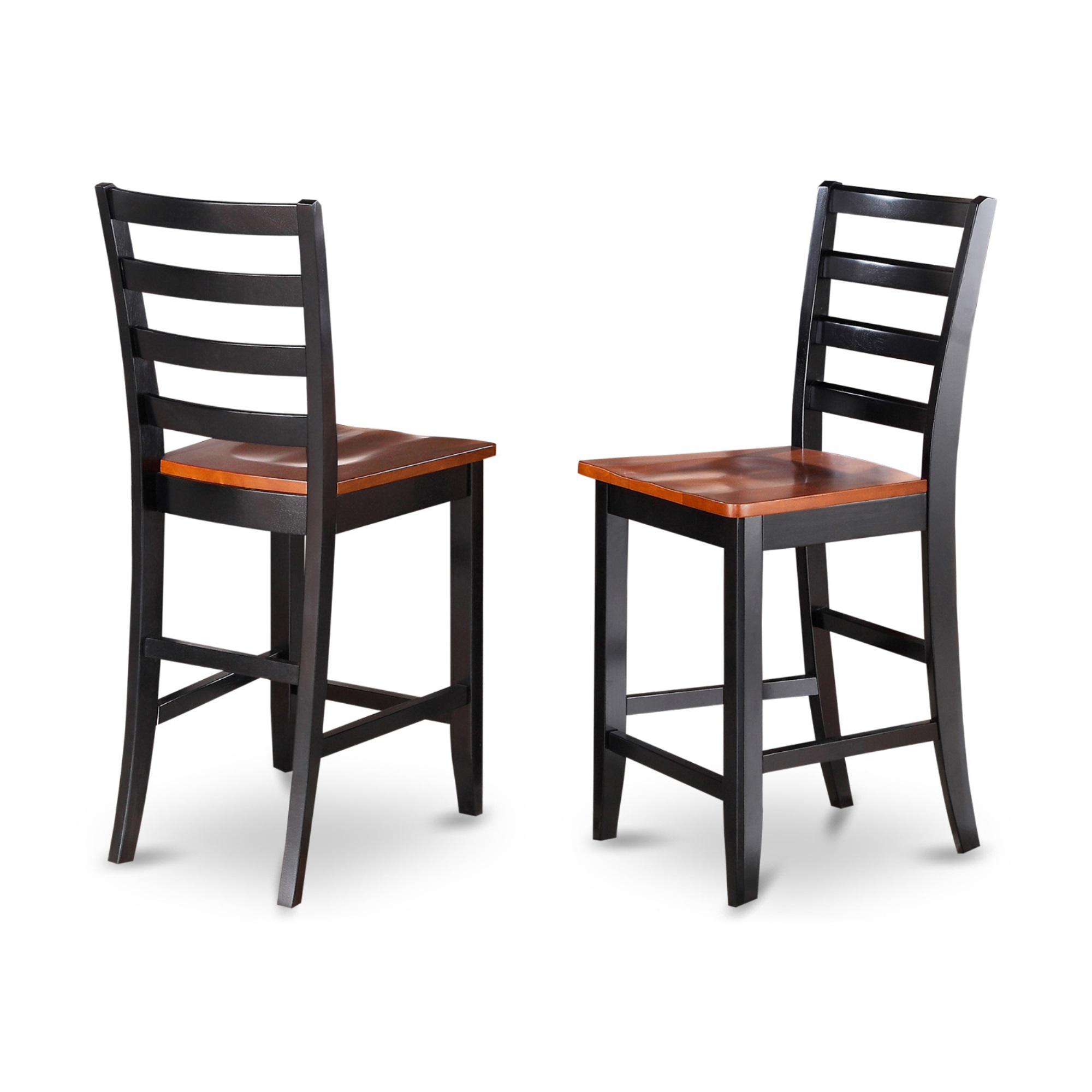 East West Furniture FAIR5-BLK-W 5 PC counter height Dining set- Square Counter height Table and 4 Dining Chairs