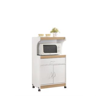 Hodedah Microwave Kitchen Cart In White