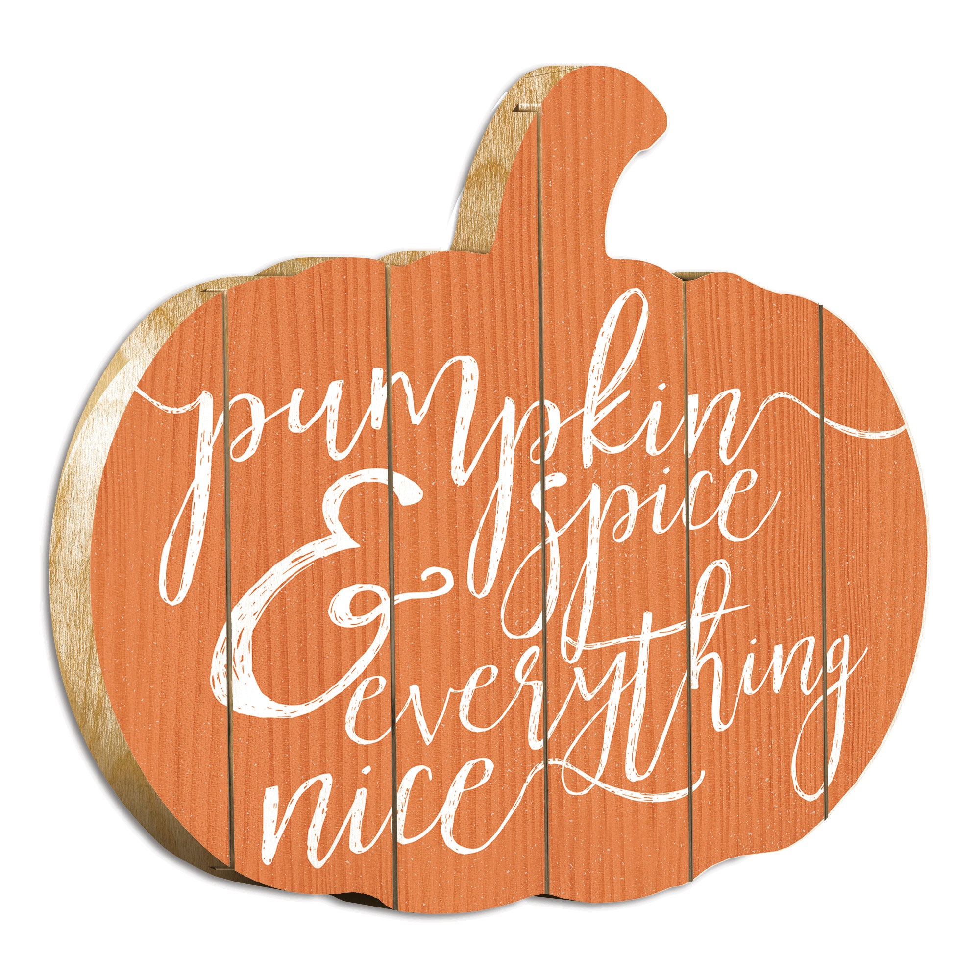 TrendyDecor4U "Pumpkin and Spice" By Artisan Lux + Me Designs Printed on Wooden Pumpkin Wall Art