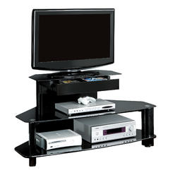 Monarch Specialties Tv Stand, 48 Inch, Console, Media Entertainment Center, Storage Shelves, Living Room, Bedroom, Metal, Tempered Glass