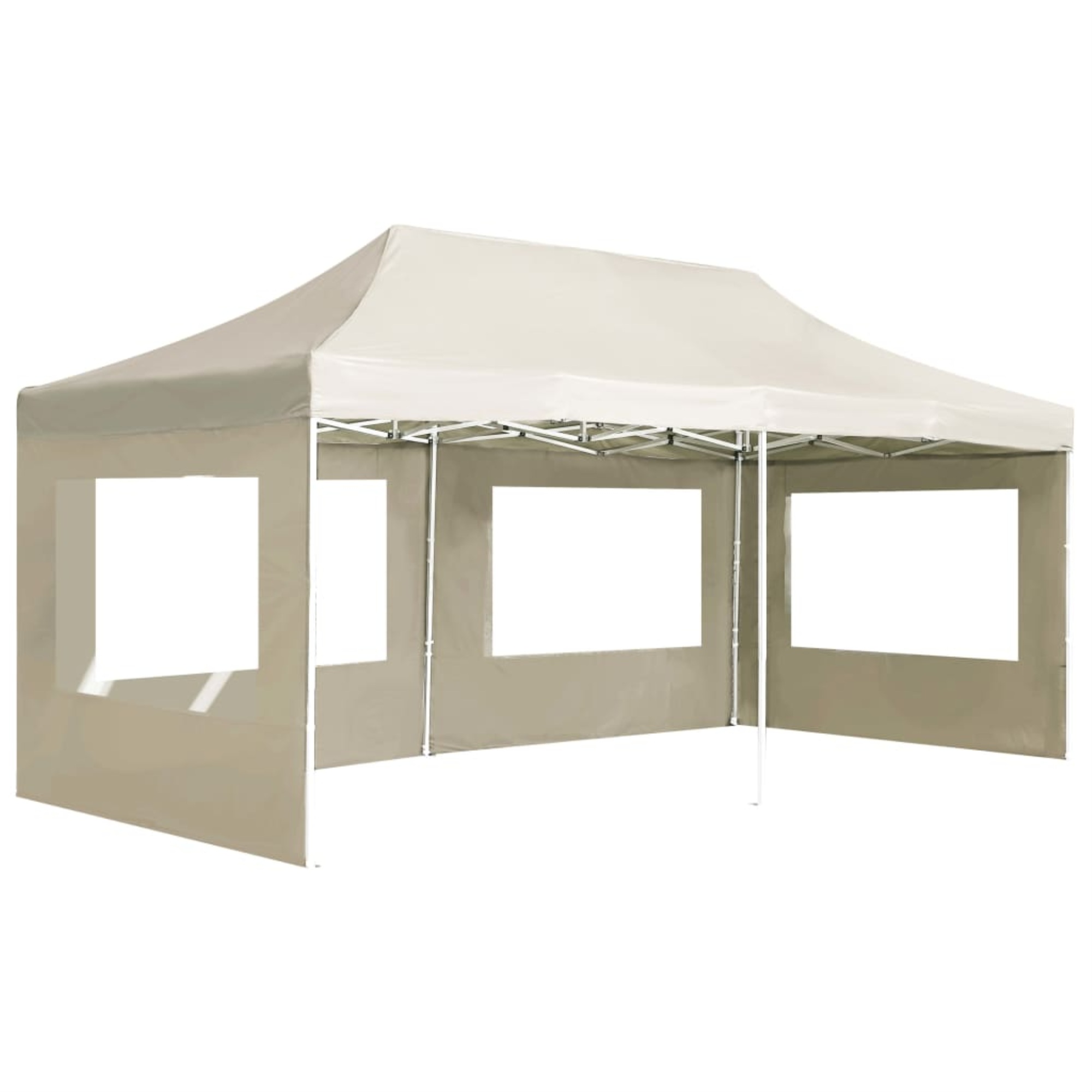 vidaXL Professional Folding Party Tent with Walls Aluminium 236.2"x118.1" Cream