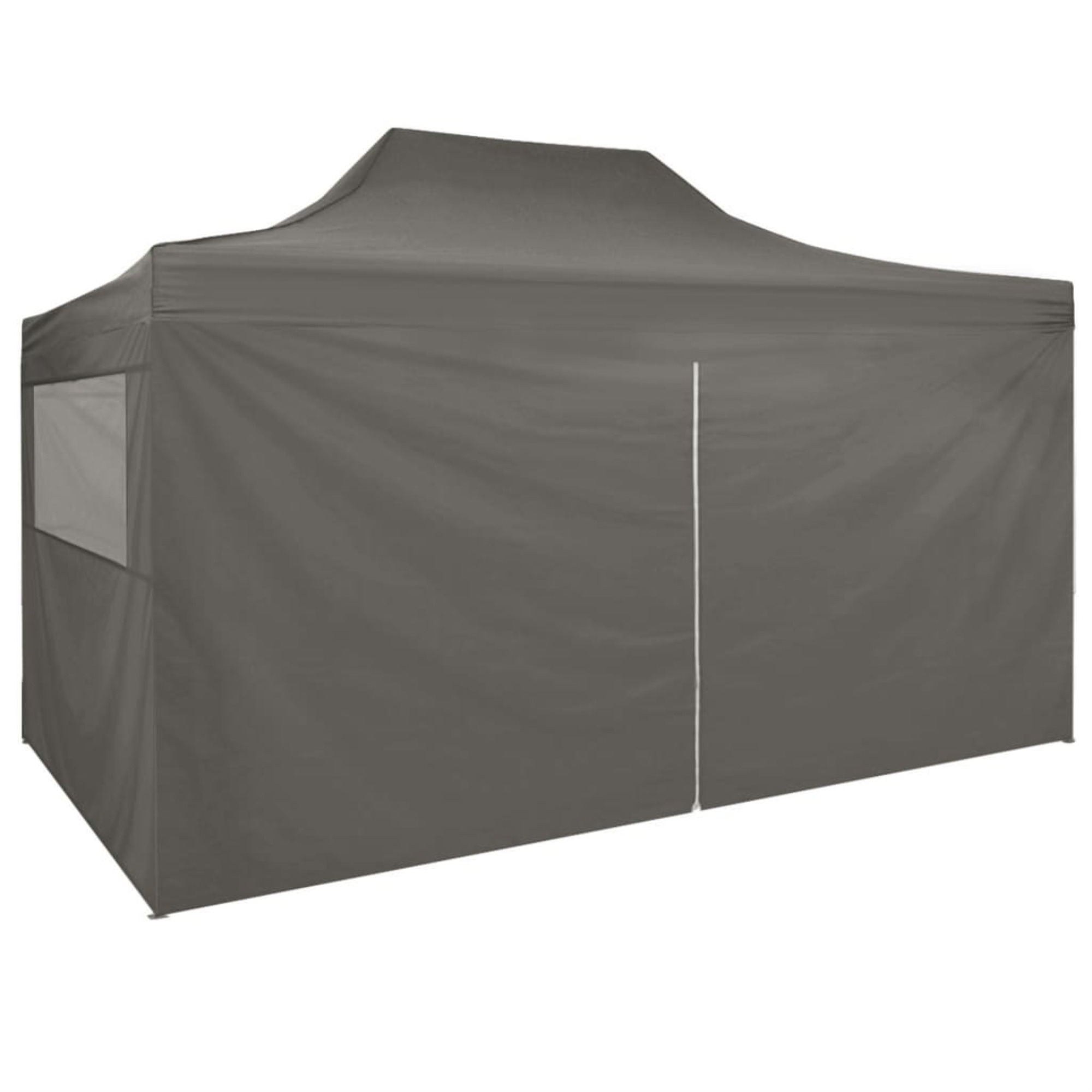 vidaXL Professional Folding Party Tent with 4 Sidewalls 118.1"x157.5" Steel Anthracite