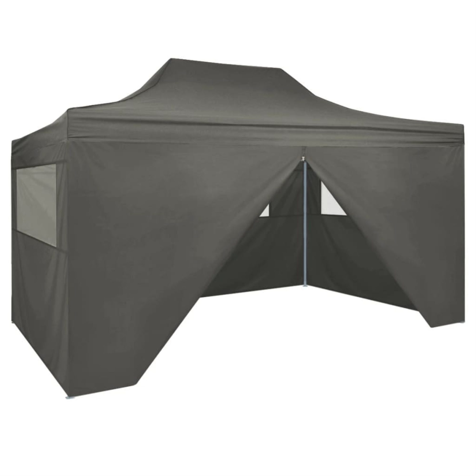 vidaXL Professional Folding Party Tent with 4 Sidewalls 118.1"x157.5" Steel Anthracite