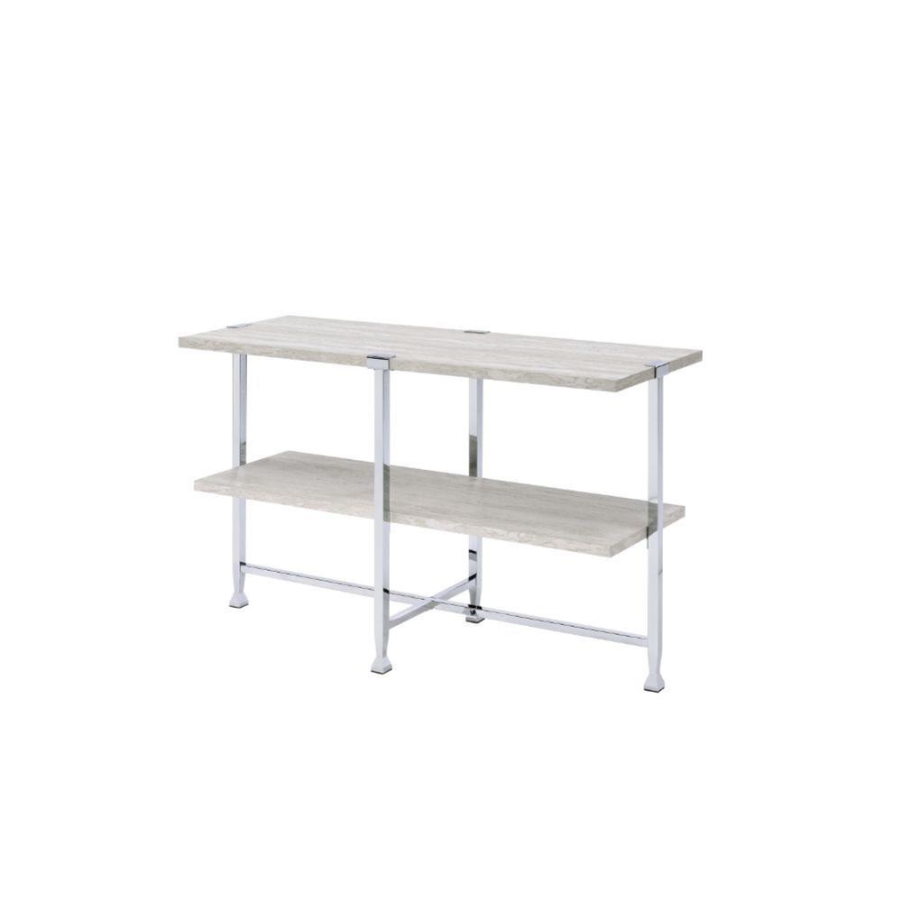 Ergode Sofa Table White Oak & Chrome 83213-VV