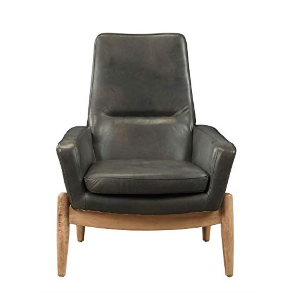 Acme Furniture 59533 Accent Chair - Black Top Grain Leather