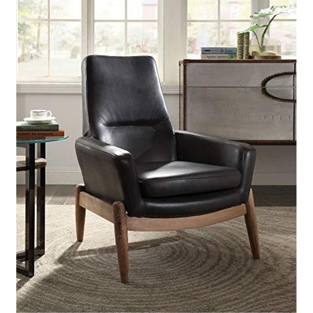 Acme Furniture 59533 Accent Chair - Black Top Grain Leather