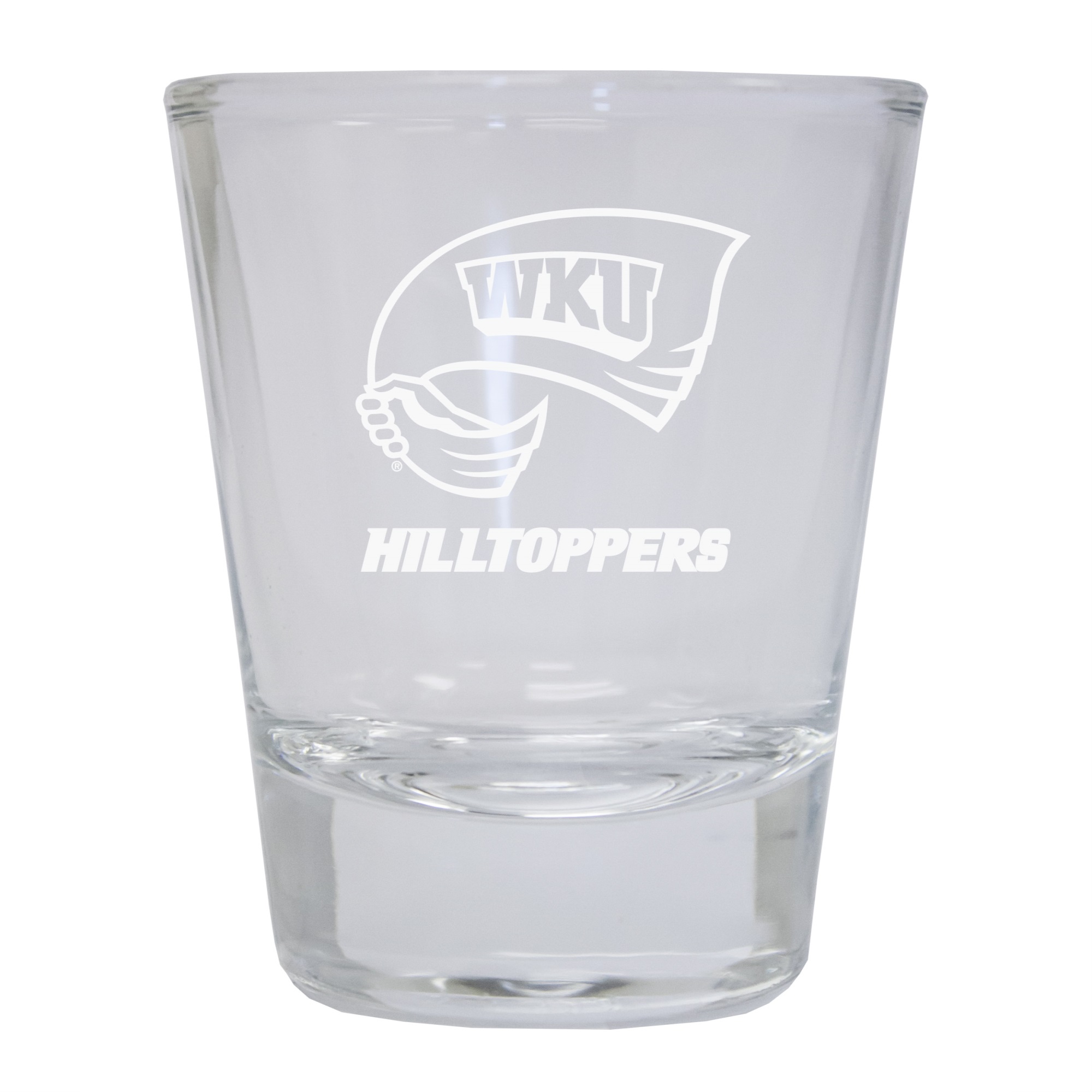 R and R Imports Western Kentucky Hilltoppers Etched Round Shot Glass 2-Pack