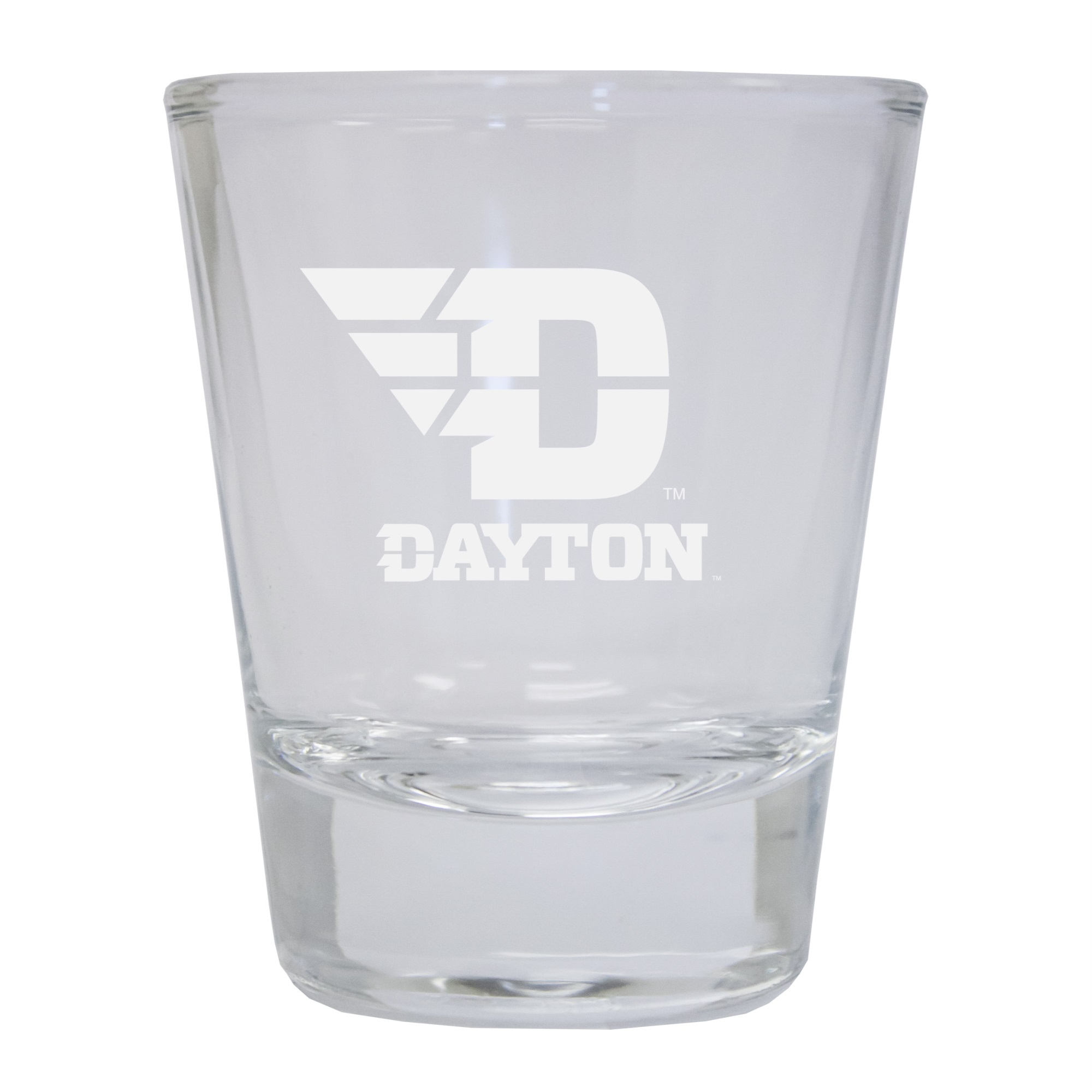 R and R Imports Dayton Flyers Etched Round Shot Glass 2-Pack