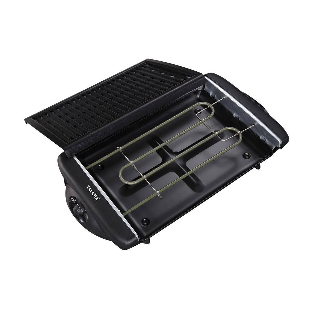 HAPPYGRILL 1600W Electric Grill Outdoor BBQ Grill with Warming Rack for  15-Serving Barbecue Grill Portable Stand BBQ Grill