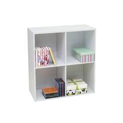 Pilaster Designs White Wood 4 Cube Organizer Storage Unit Bookcase Organizer