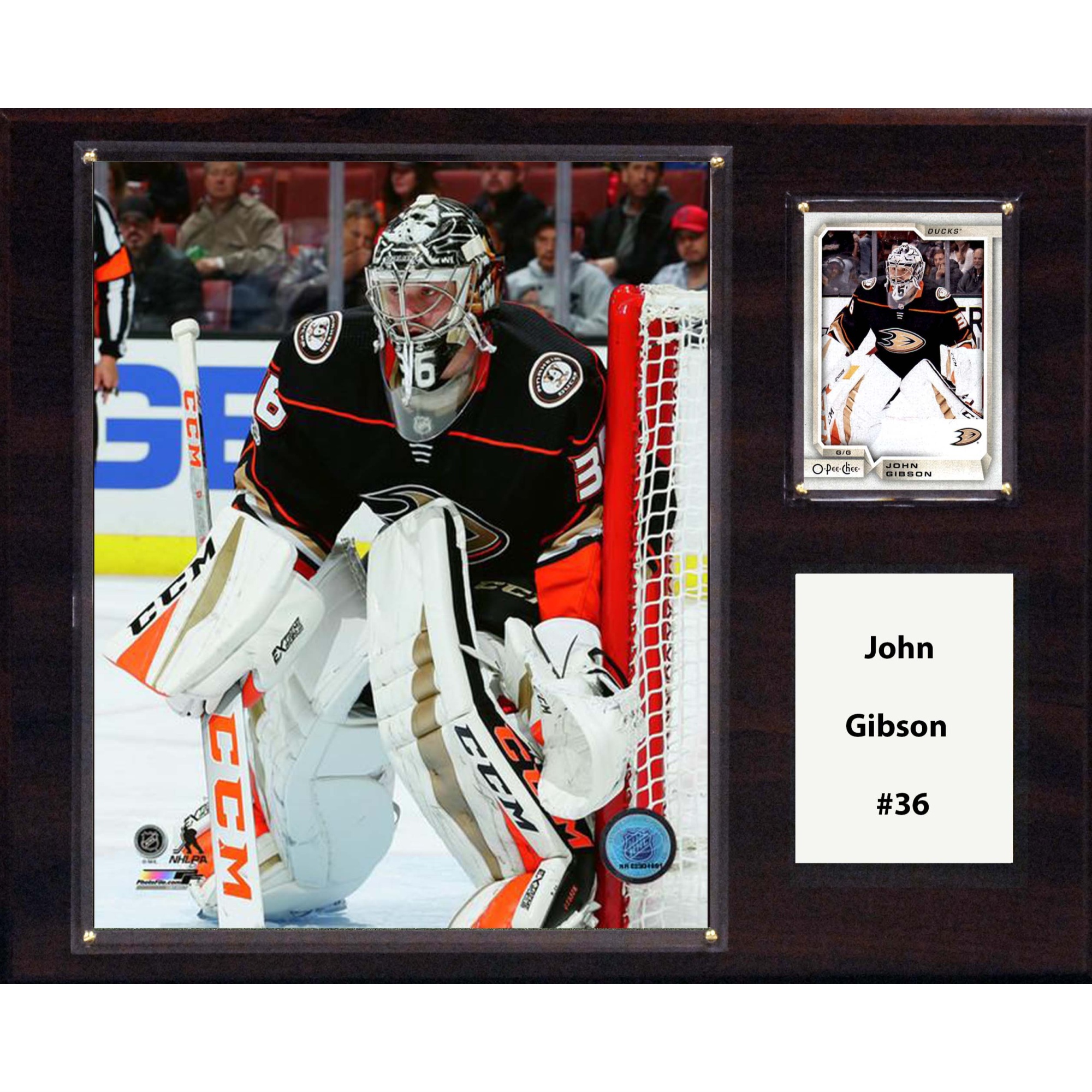 C & I Collectables NHL 12"x15" John Gibson Anaheim Ducks Player Plaque