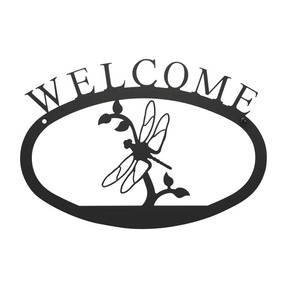 Village Wrought Iron Dragonfly - Welcome Sign Small