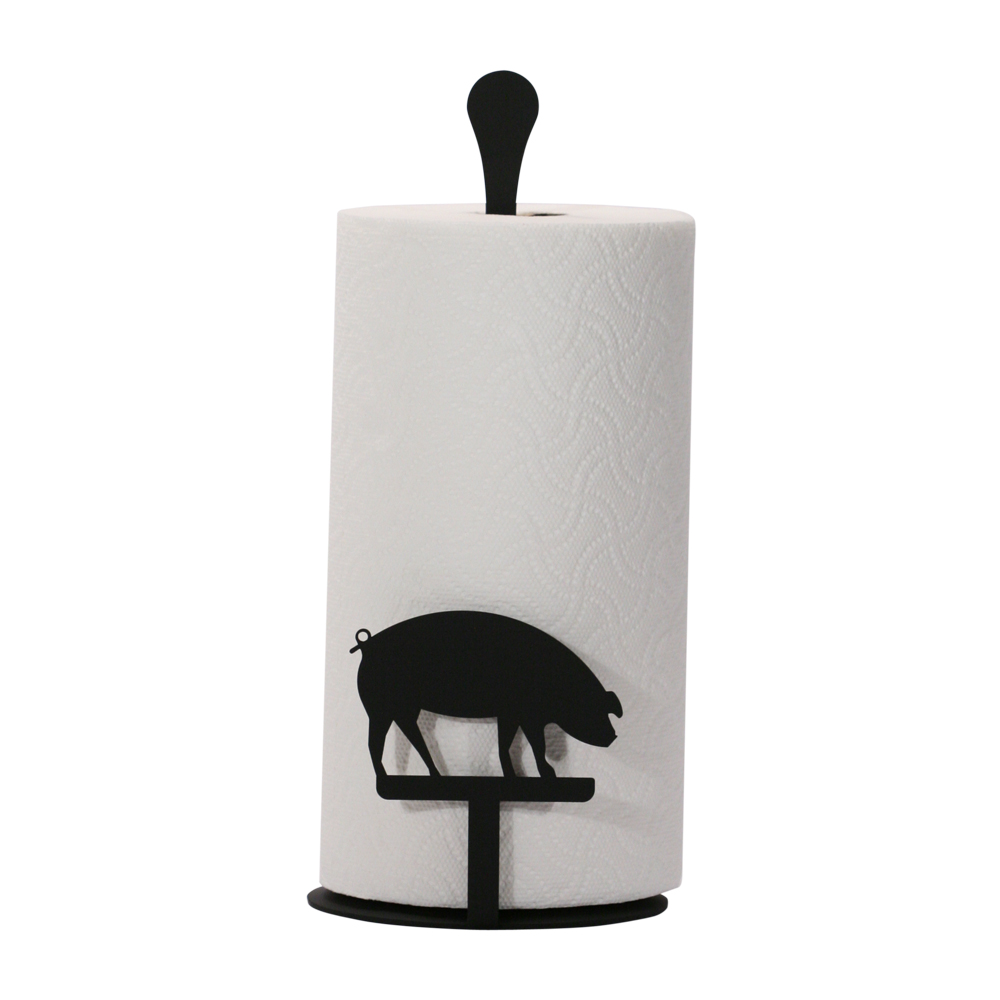 Village Wrought Iron Pig - Paper Towel Stand