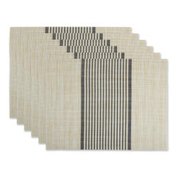 Design Imports DII Black Middle Stripe PVC Woven Placemat
