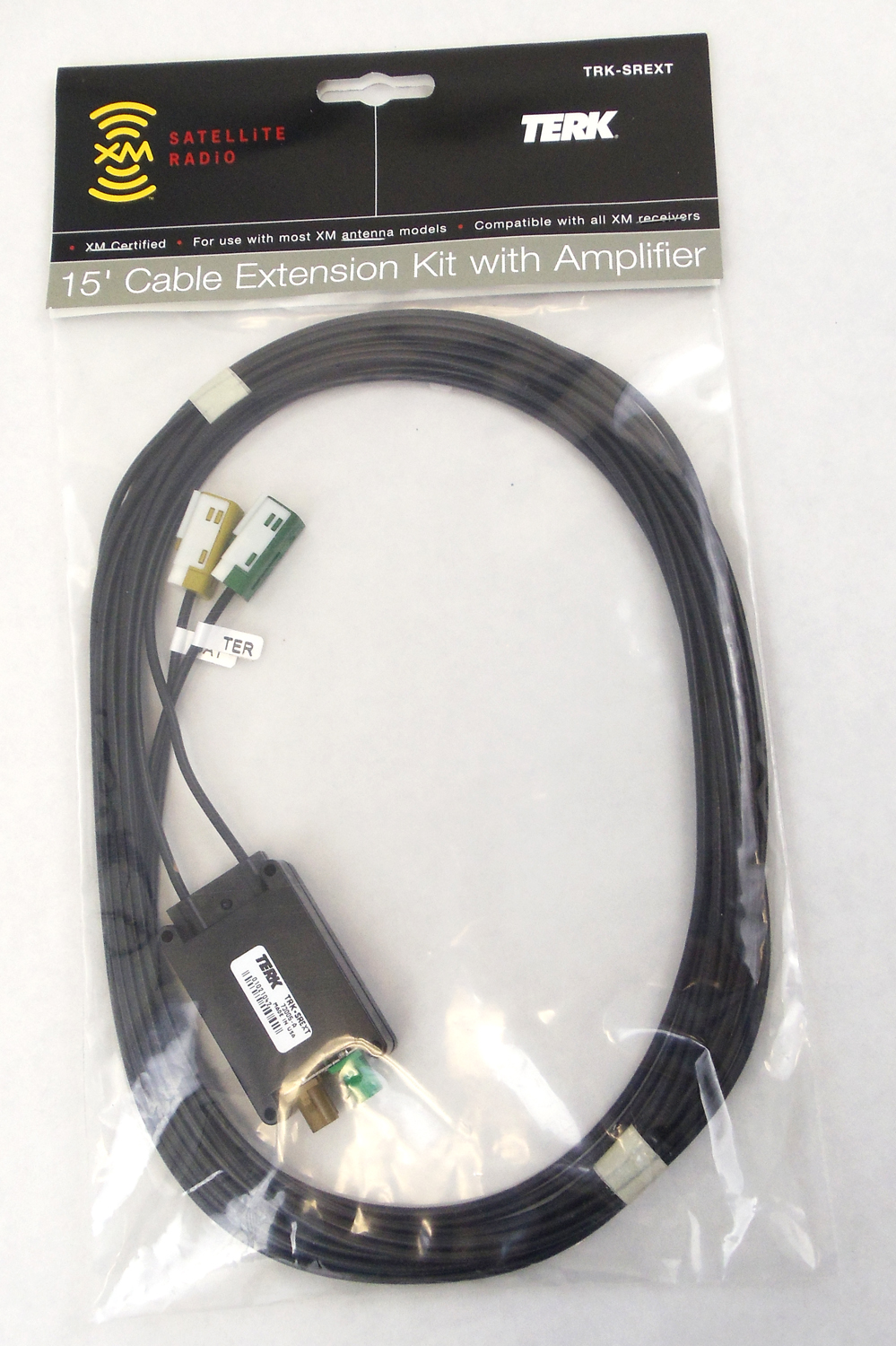 Barjan TERK 15' XM CERTIFIED EXTENSION CABLE KIT WITH AMPLIFIER IS COMPATIBLE WITH MOST XM ANTENNA MODELS