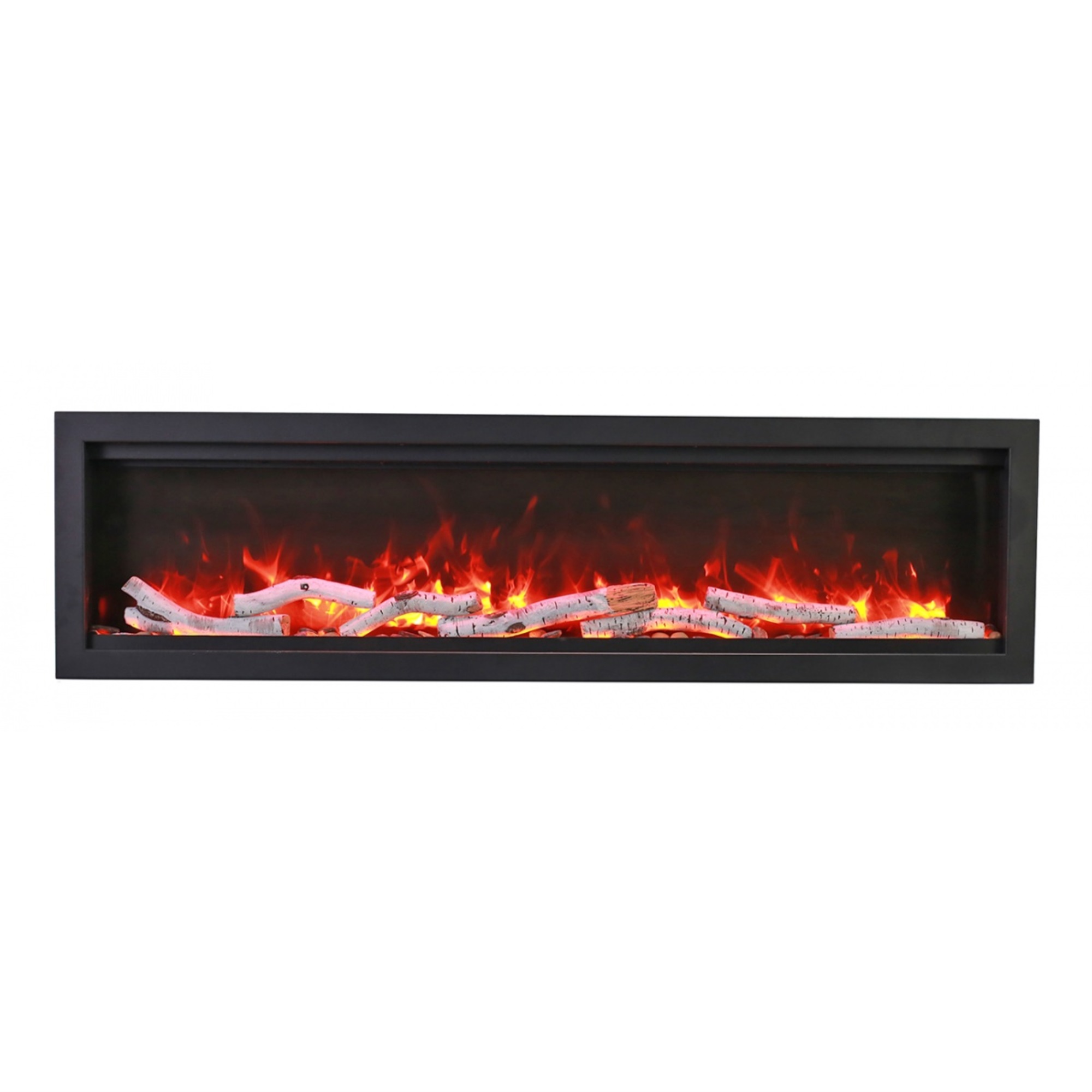 Amantii 50" Clean face Electric Built-in with log and glass, black steel surround