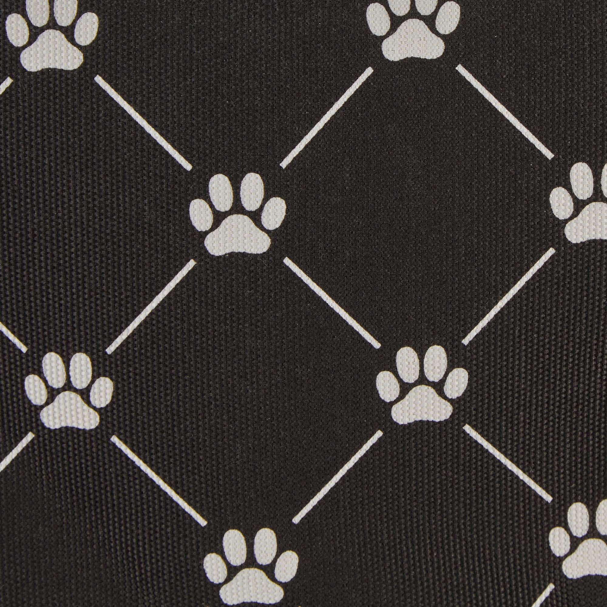 Design Imports DII Polyester Pet Bin Trellis Paw Black Round Large