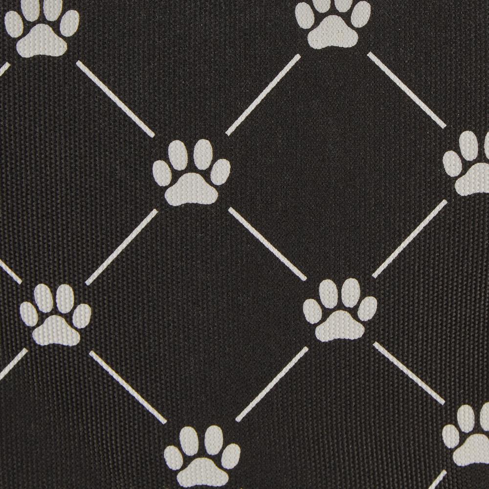 Design Imports DII Polyester Pet Bin Trellis Paw Black Round Medium