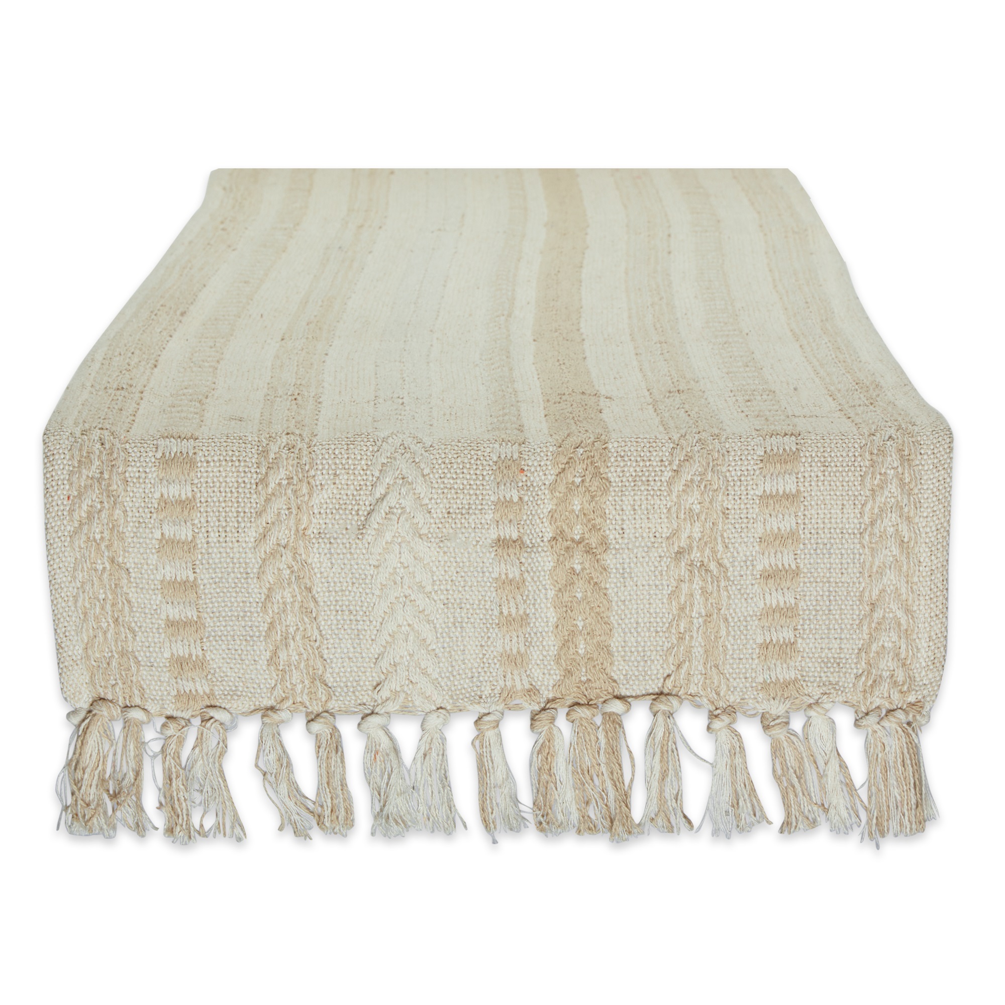 Design Imports DII Vintage Linen Braided Stripe Table Runner 15x108