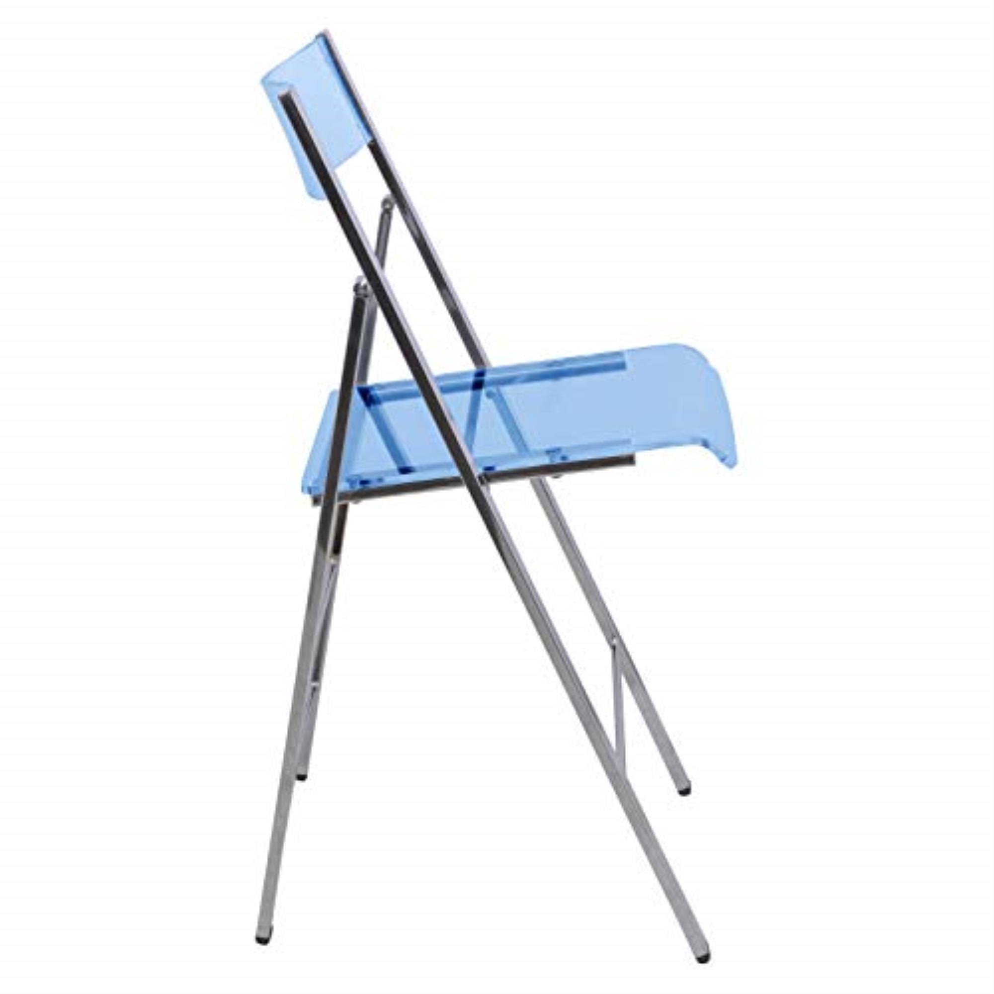 LeisureMod Menno Modern Acrylic Folding Chair, Set of 2