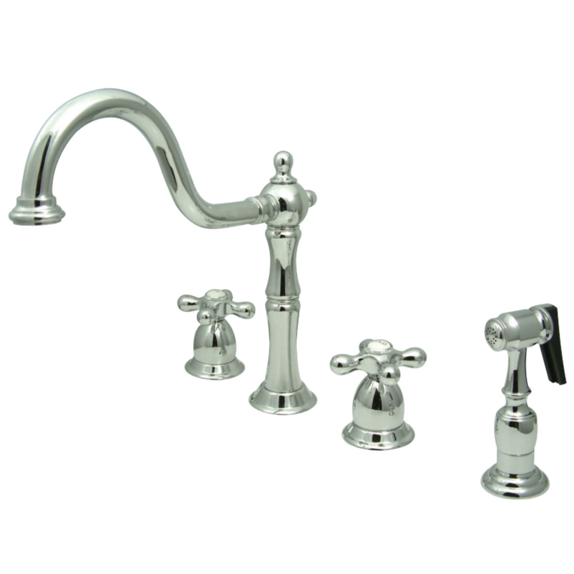 Kingston Brass KB1791AXBS Widespread Kitchen Faucet, Polished Chrome