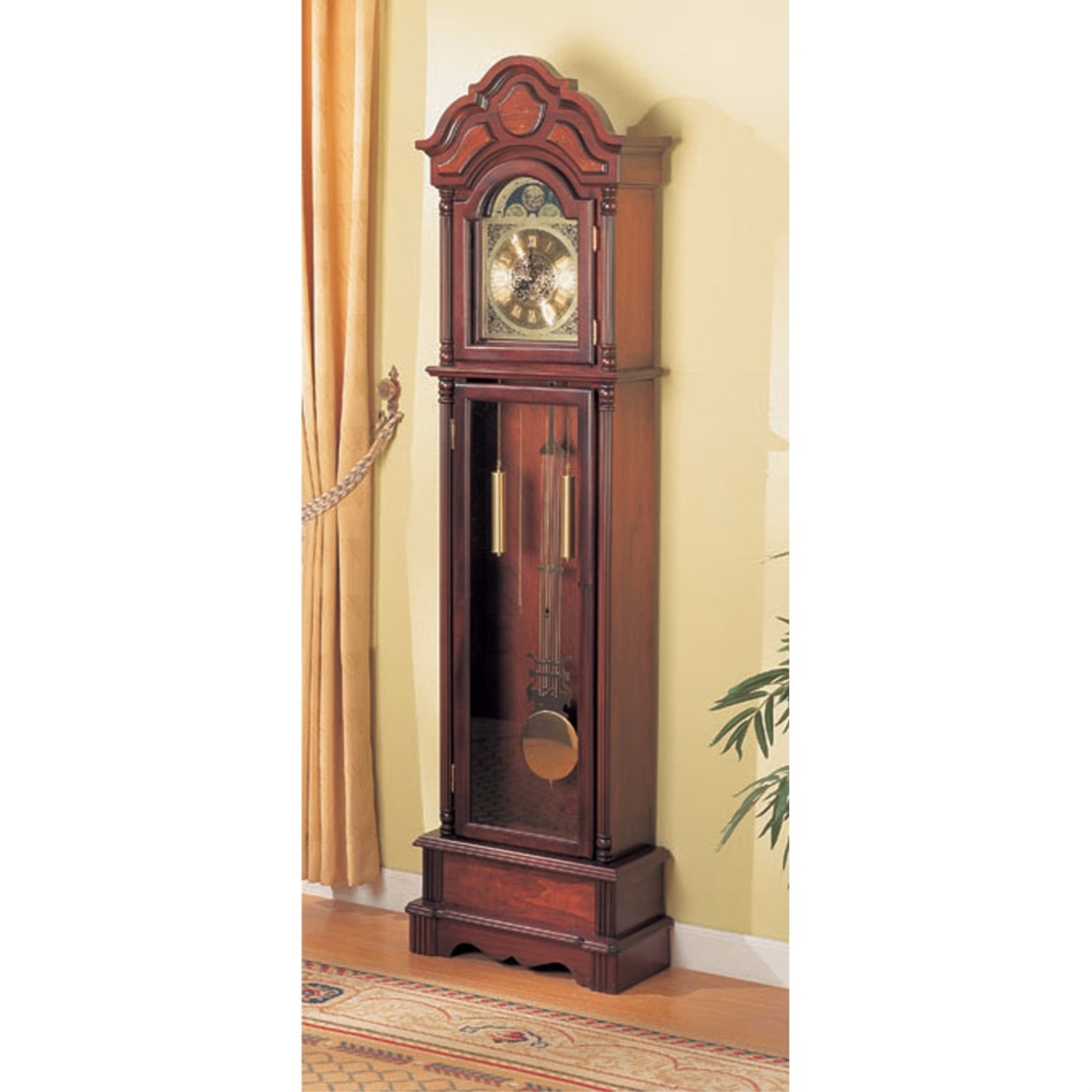 Benzara Old style Wooden Grandfather Clock with Chime, Brown
