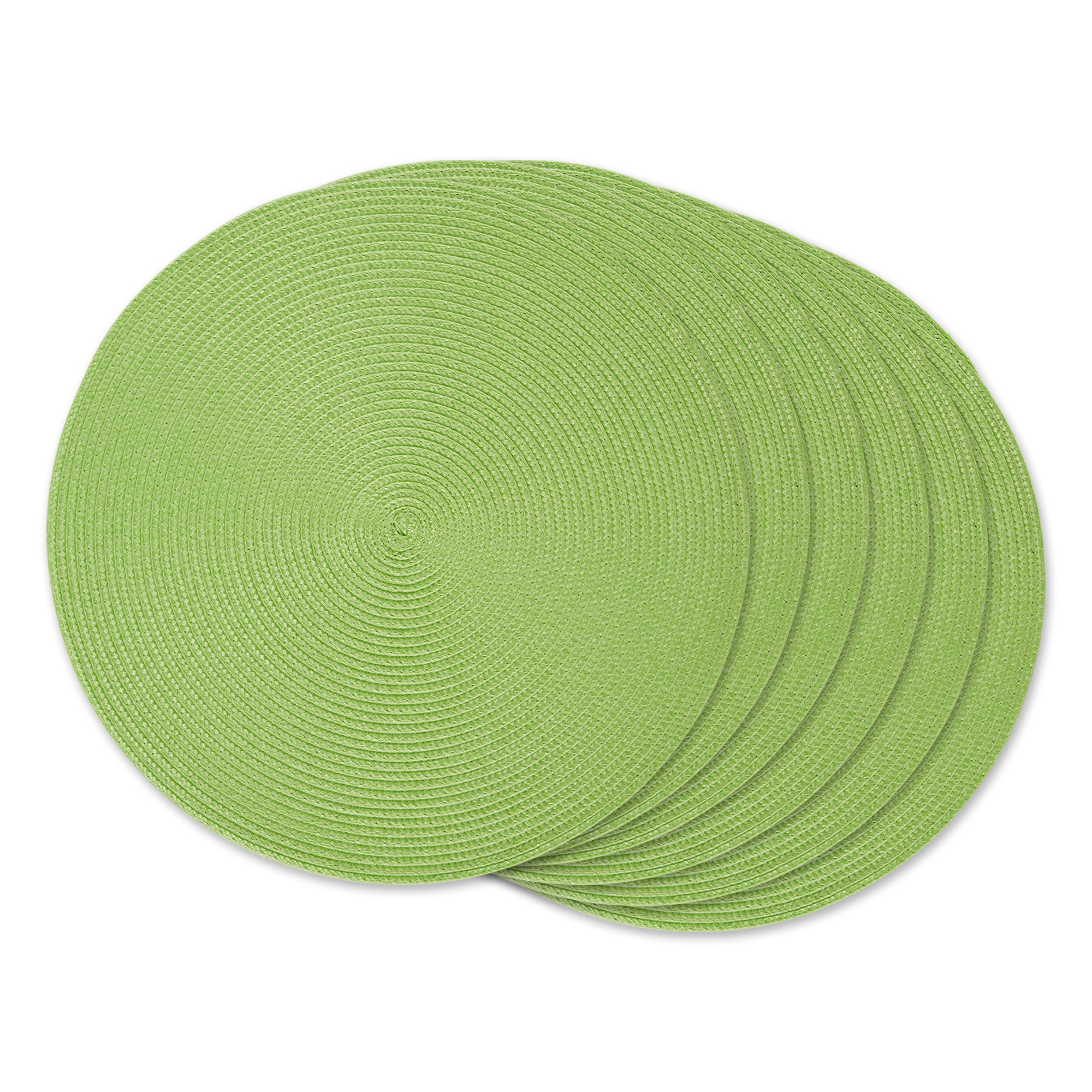 Design Imports Placemat Round Woven Lime Set Of 6
