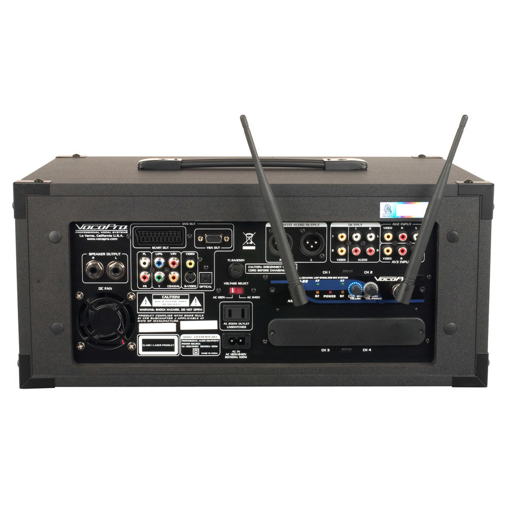 VocoPro CHAMPION-REC-H9 200W Multi-Format Portable P.A. System with Digital Recorder/ UHF  Wireless Mic System