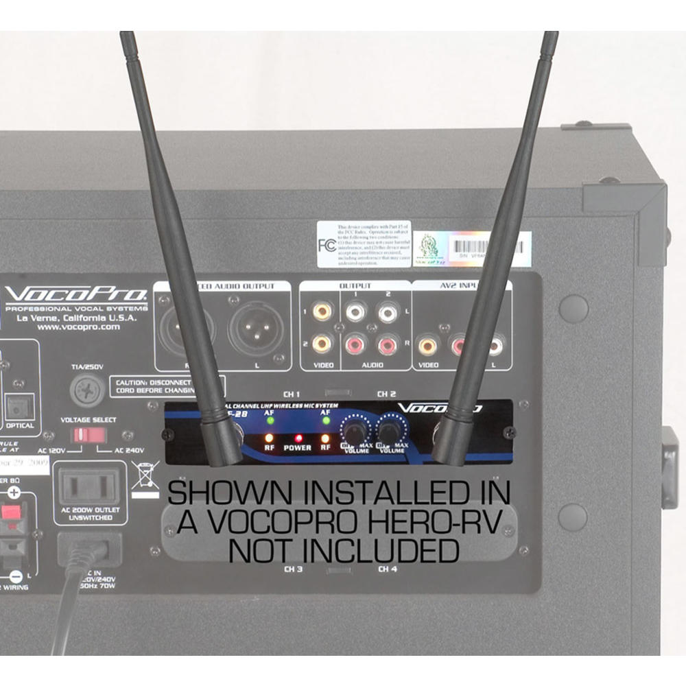 VocoPro Dual Channel UHF Wireless Microphone System