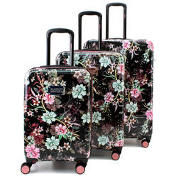 BADGLEY MISCHKA ESSENCE 3 Piece Expanadable Luggage Set (Winter Flowers)