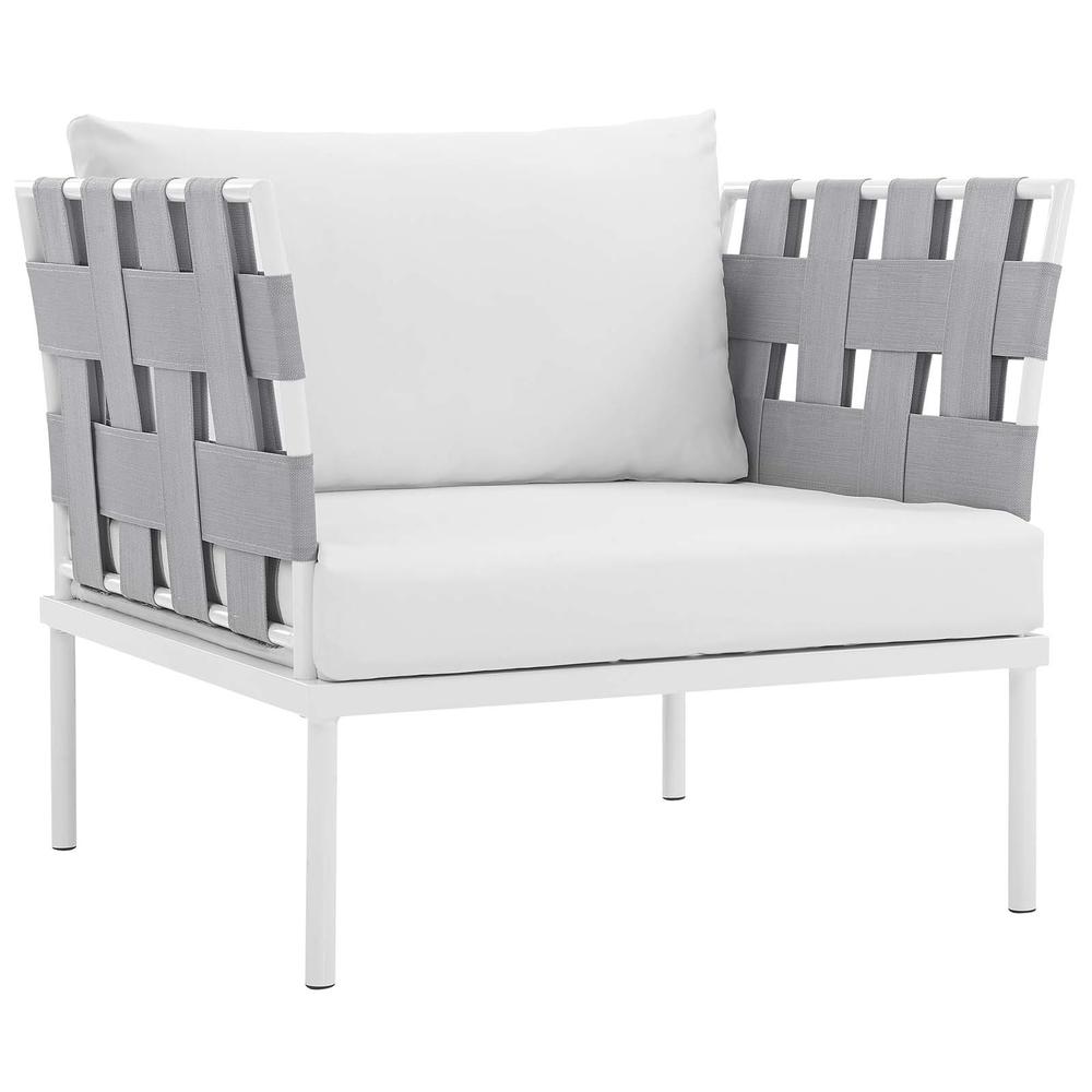 Modway Harmony 5 Piece Outdoor Patio Aluminum Sectional Sofa Set - White White