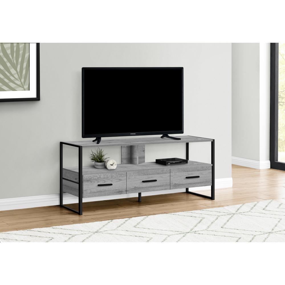 Monarch Specialties Tv Stand, 48 Inch, Console, Media Entertainment Center, Storage Drawers, Living Room, Bedroom, Laminate, Metal