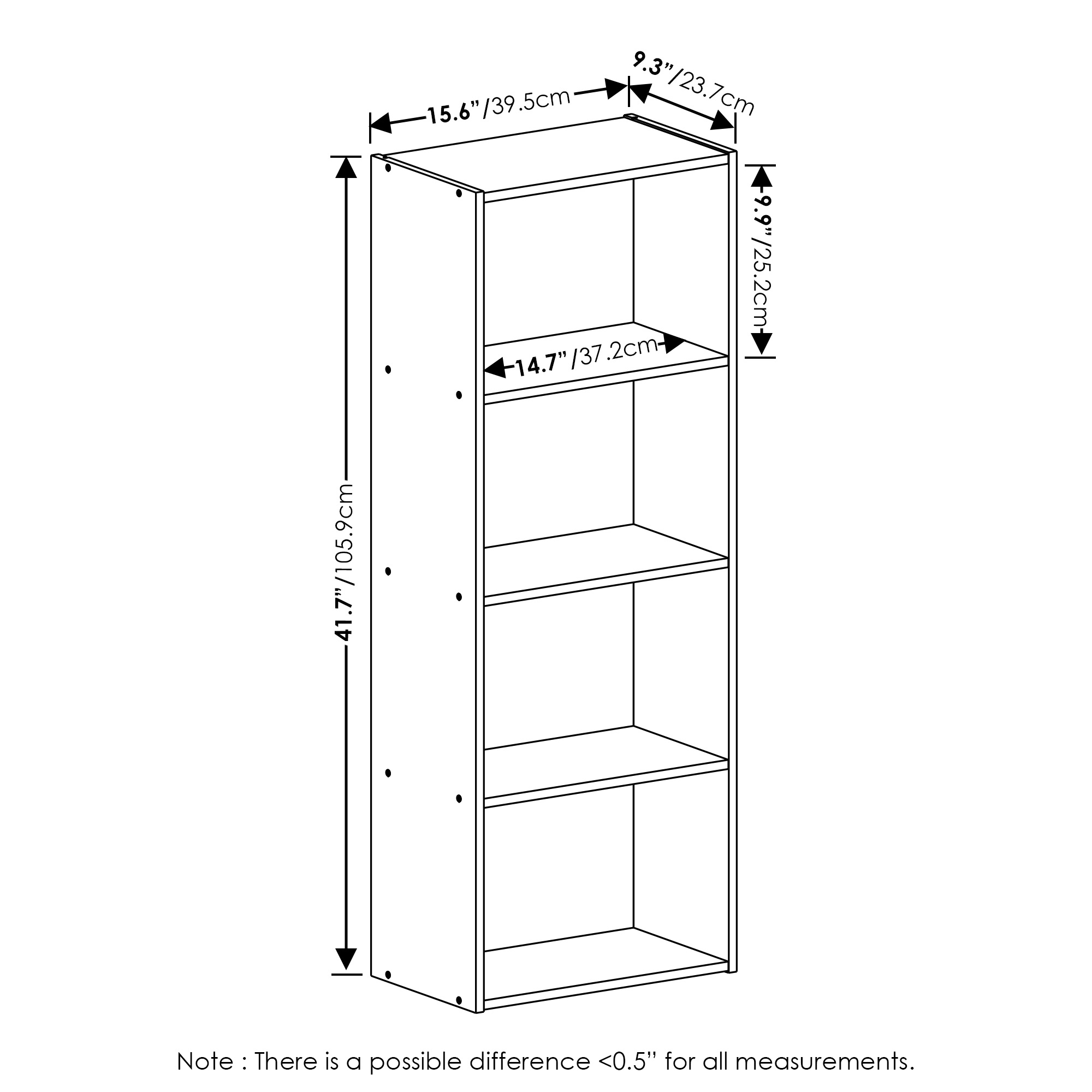 Photo 1 of Furinno Luder 4-Tier Open Shelf Bookcase, Pink/White