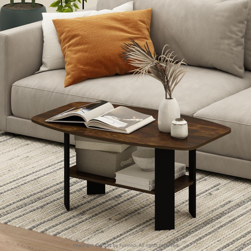 Furinno Simple Design Coffee Table, Amber Pine/Black