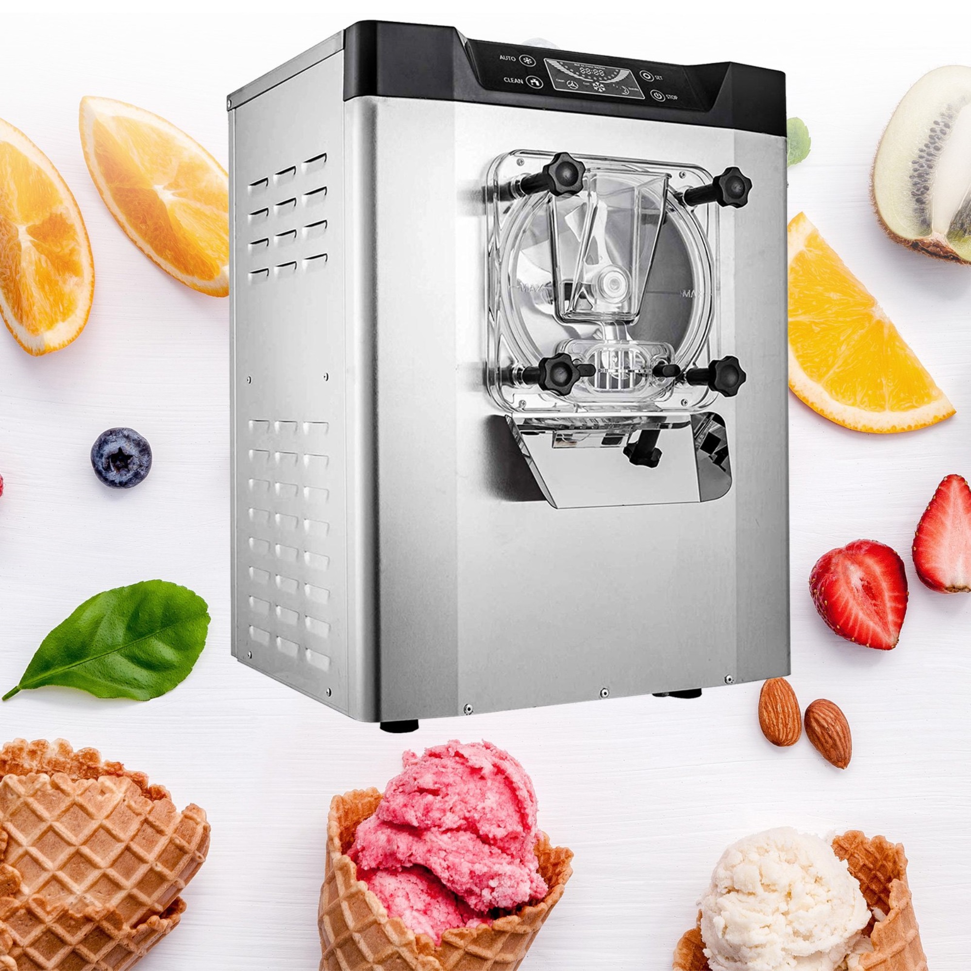 VEVOR Commercial Frozen Hard Ice Cream Machine Maker 20 L/h Yogurt Ice Cream Maker