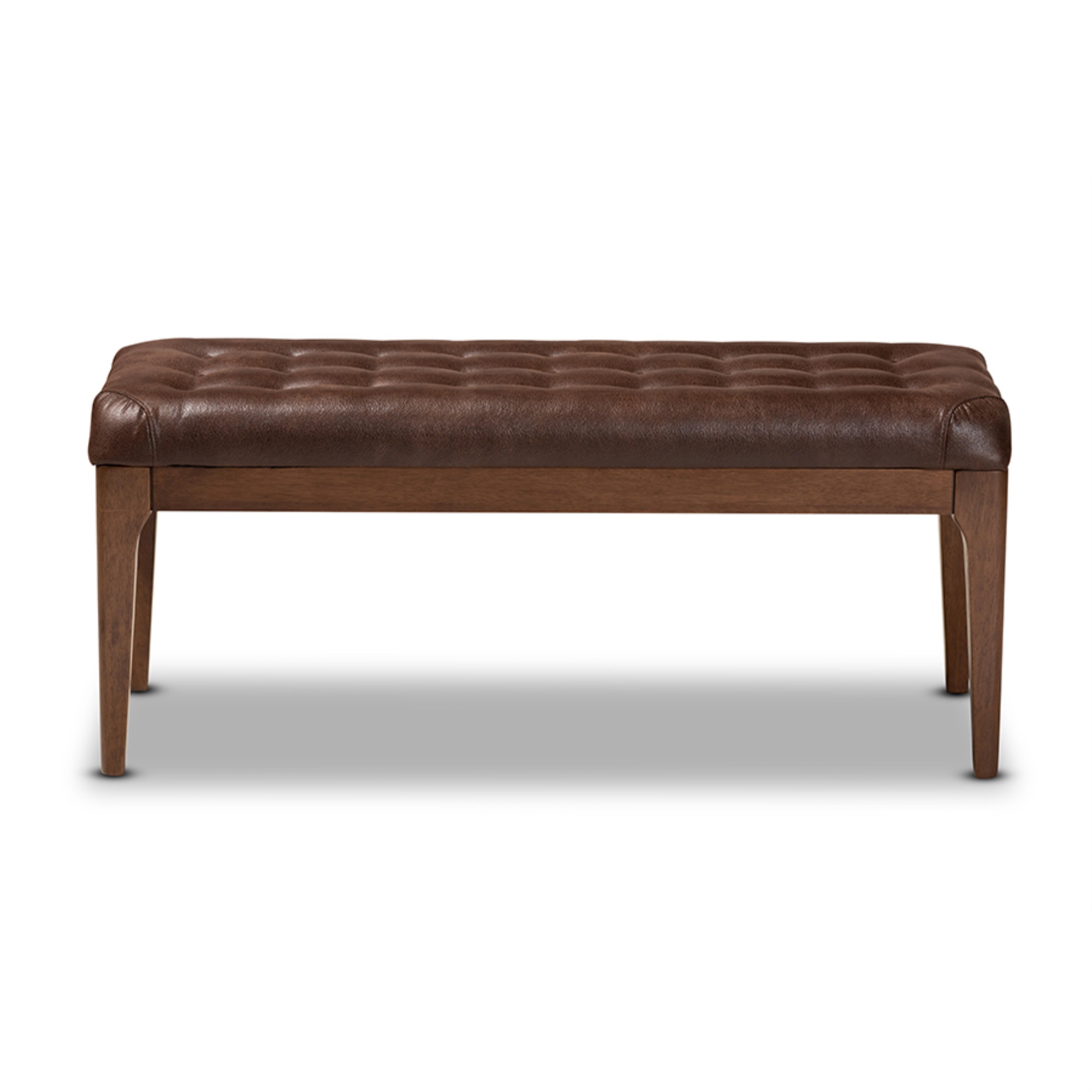 Wholesale Interiors Baxton Studio Walsh Mid-Century Modern Walnut Brown Finished Wood Dining Bench
