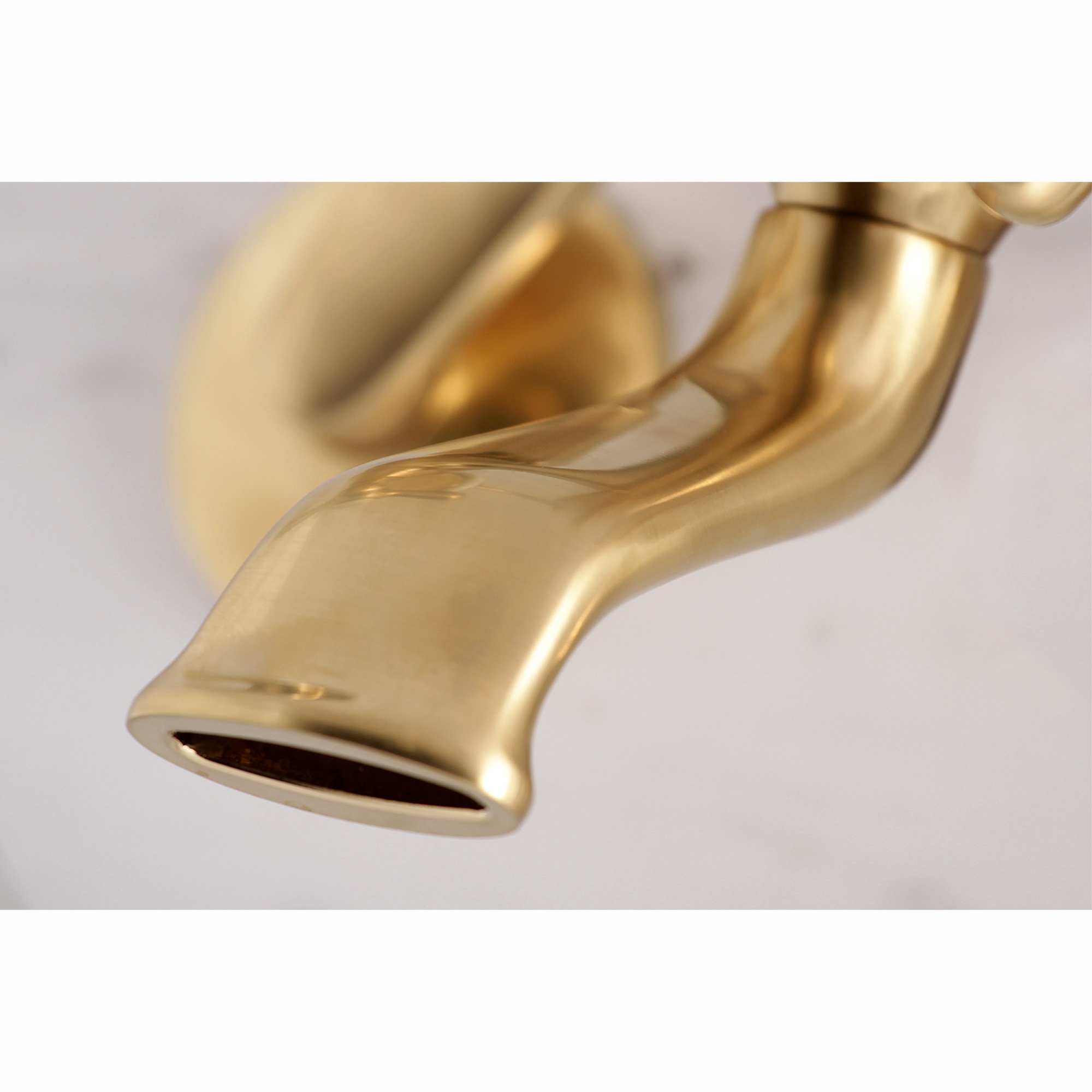 Photo 1 of Kingston Brass Tub Wall Mount Clawfoot Tub Faucet with Hand Shower Brushed Brass