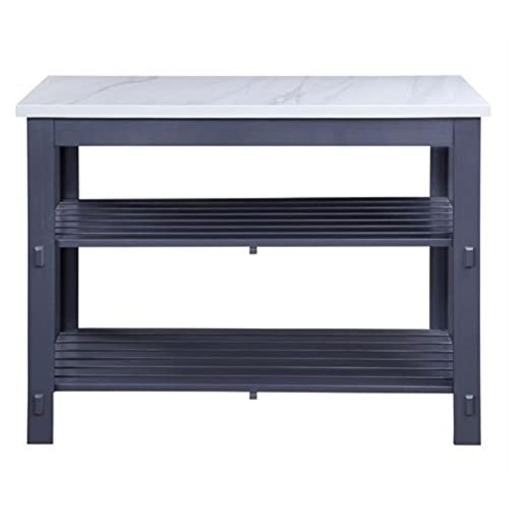 Acme Furniture AC00305 - Kitchen Island, Marble Top Top & Gray Finish - Enapay