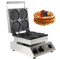 VEVOR Commercial Electric Mini Round Waffle Maker Baker Tea Shop 1750w Thick Handles