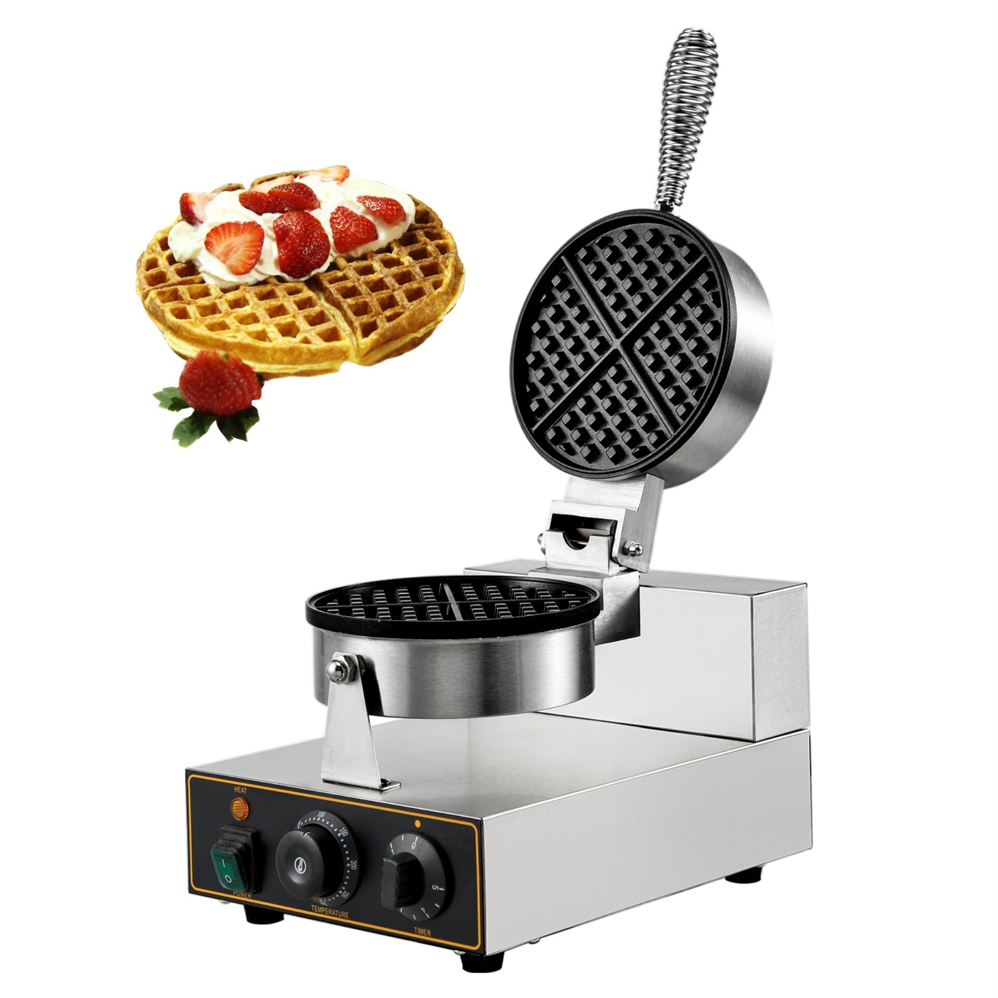 VEVOR Round Waffle Maker Machine Muffin Maker Commercial Nonstick Electric Steel 110v