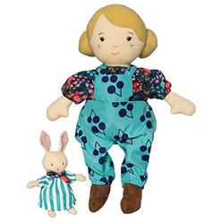 The Manhattan Toy Co Manhattan Toy Playdate Friends Ollie Machine Washable and Dryer Safe 14 Inch Doll with companion Stuffed Animal