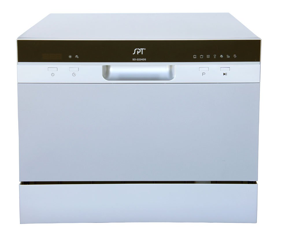 Sunpentown Countertop Dishwasher with Delay Start in Silver
