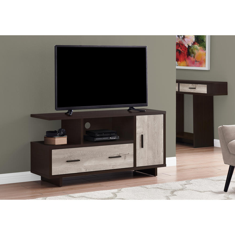 Monarch Specialties Tv Stand, 48 Inch, Console, Media Entertainment Center, Storage Cabinet, Drawers, Living Room, Bedroom, Laminate, Brown,
