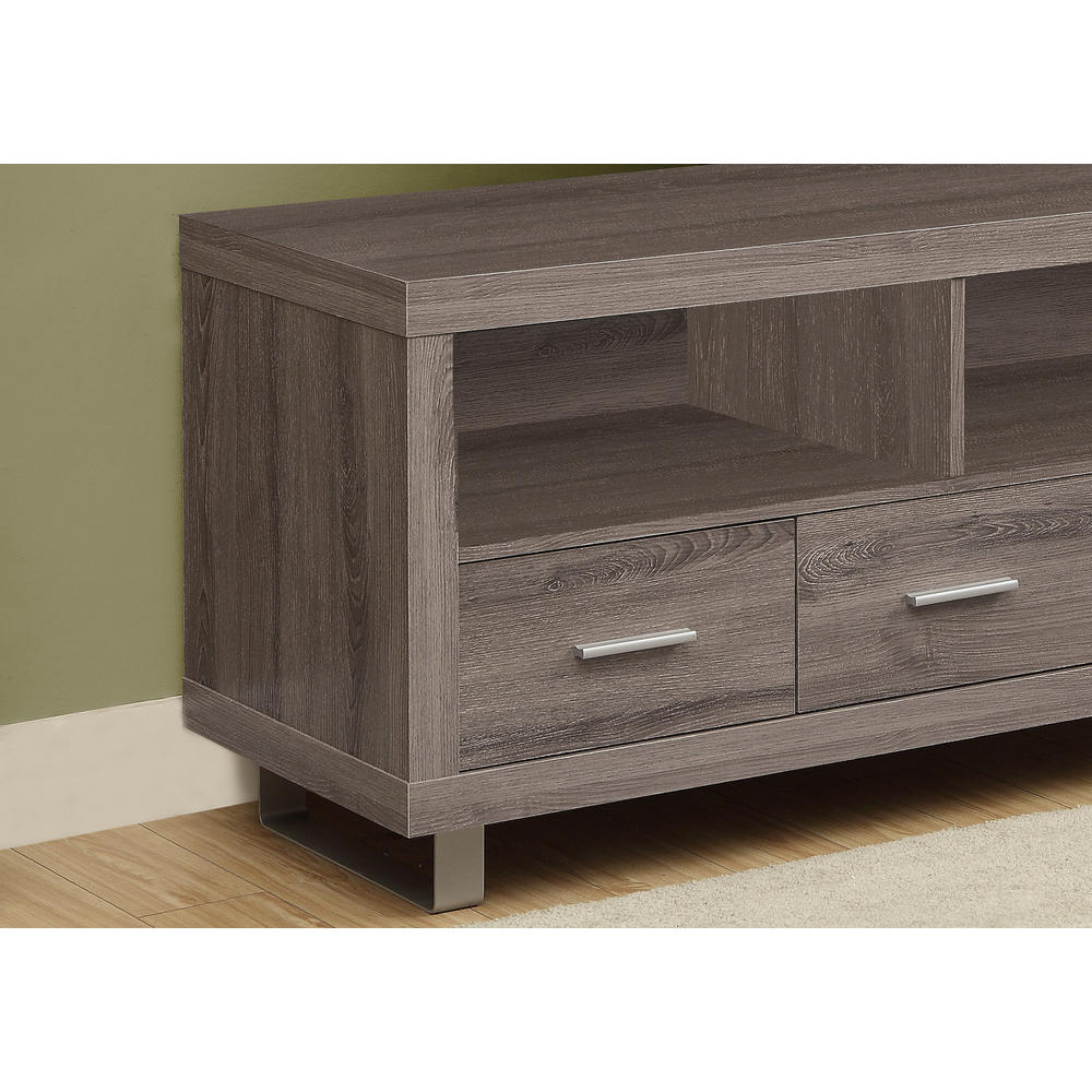 Monarch Specialties Tv Stand, 48 Inch, Console, Media Entertainment Center, Storage Cabinet, Living Room, Bedroom, Laminate, Brown, Contemporary, 