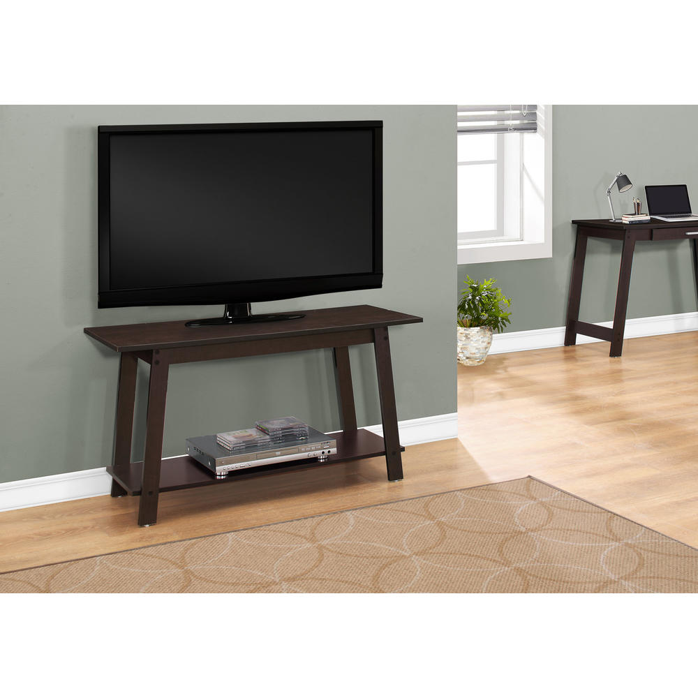 Monarch Specialties Tv Stand, 42 Inch, Console, Media Entertainment Center, Storage Shelves, Living Room, Bedroom, Laminate, Brown, Contemporary, 