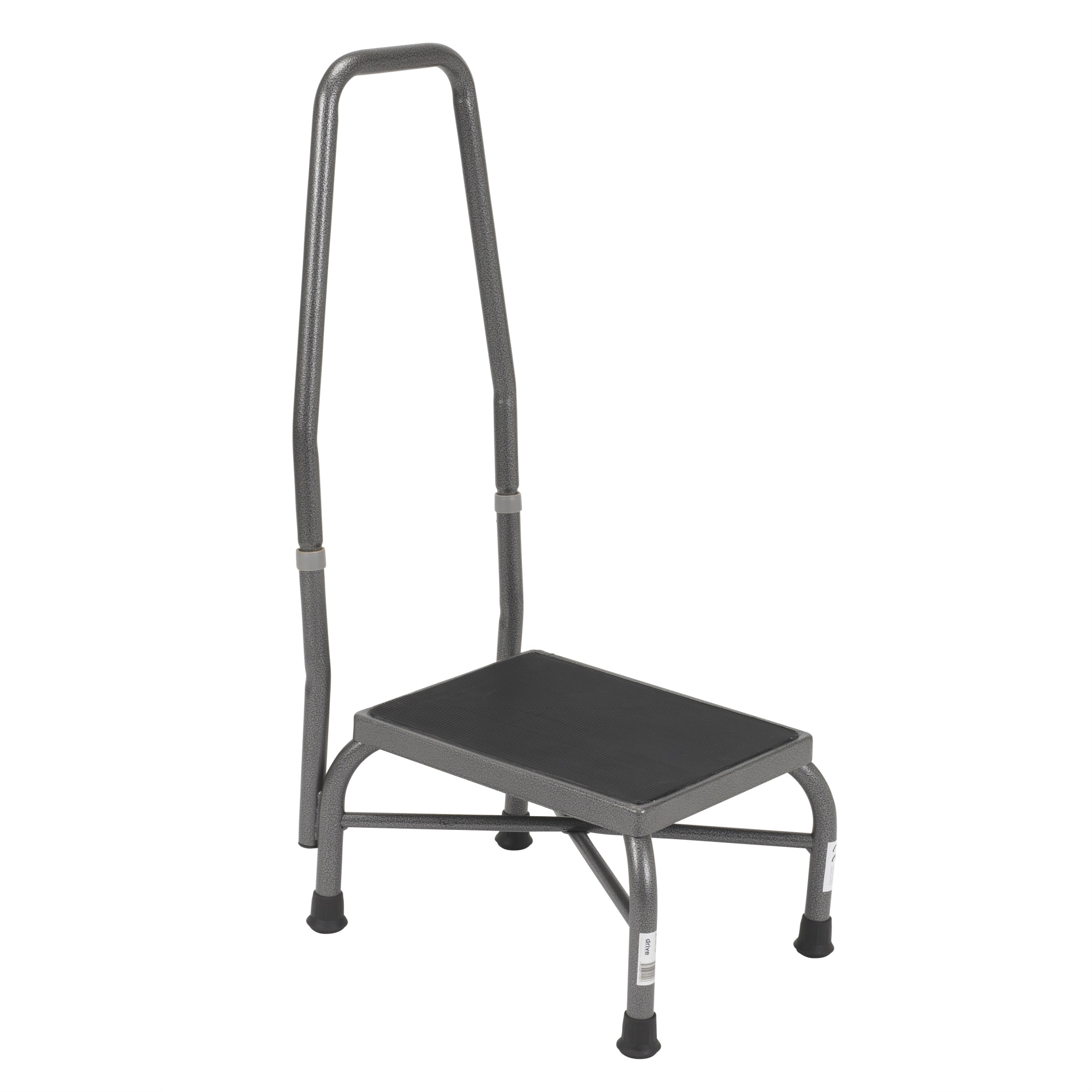 Drive Medical Heavy Duty Bariatric Footstool with Non Skid Rubber Platform and Handrail