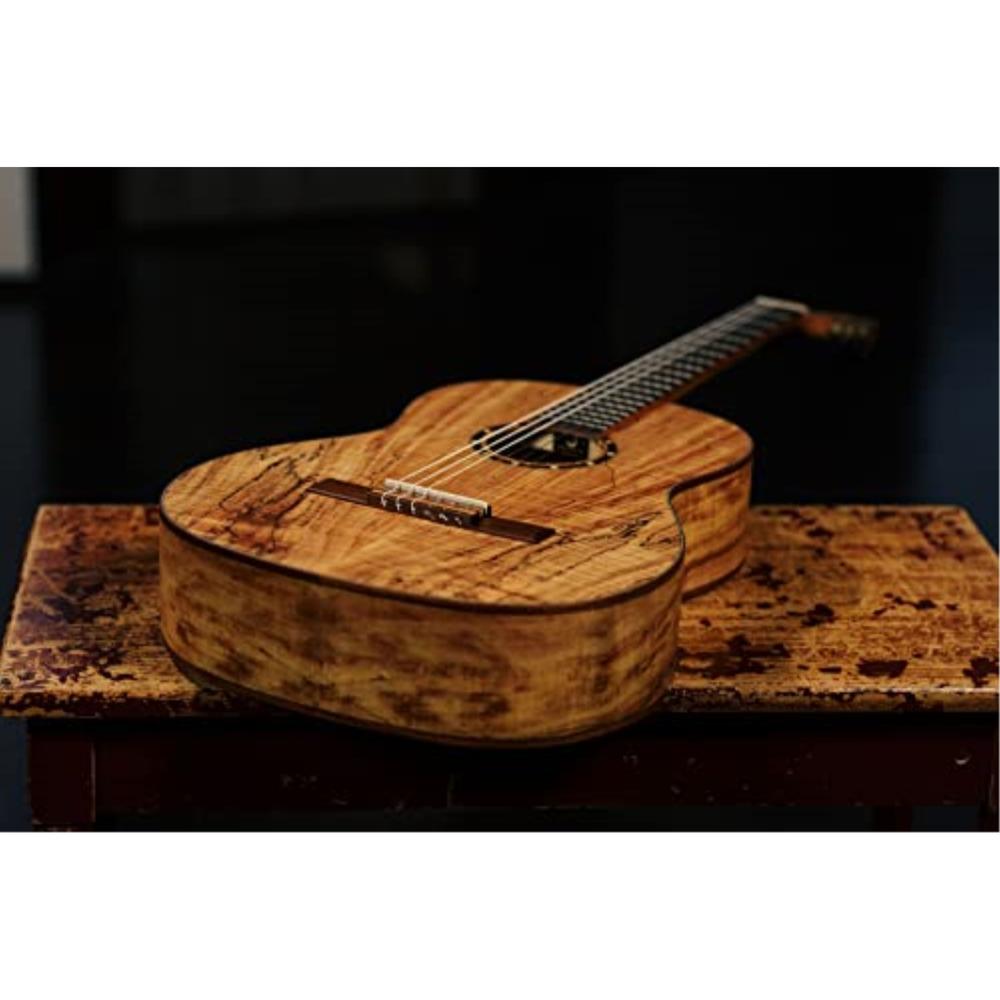Ortega Guitars Private Room Spalted Maple Suite Solid Top Slim Neck Nylon Classical Guitar with Bag