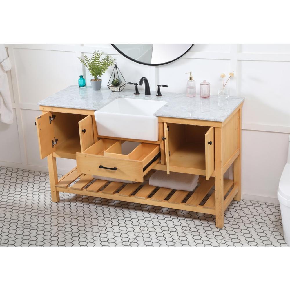 Elegant Decor 60 inch single bathroom vanity in natural wood